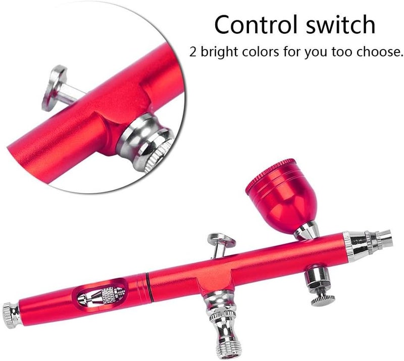 woobles 0.2mm Gravity Feed Airbrush Gun Spray Gun Art Tattoo Paint Nail Cake Decoration Tools(Red) - Image 5